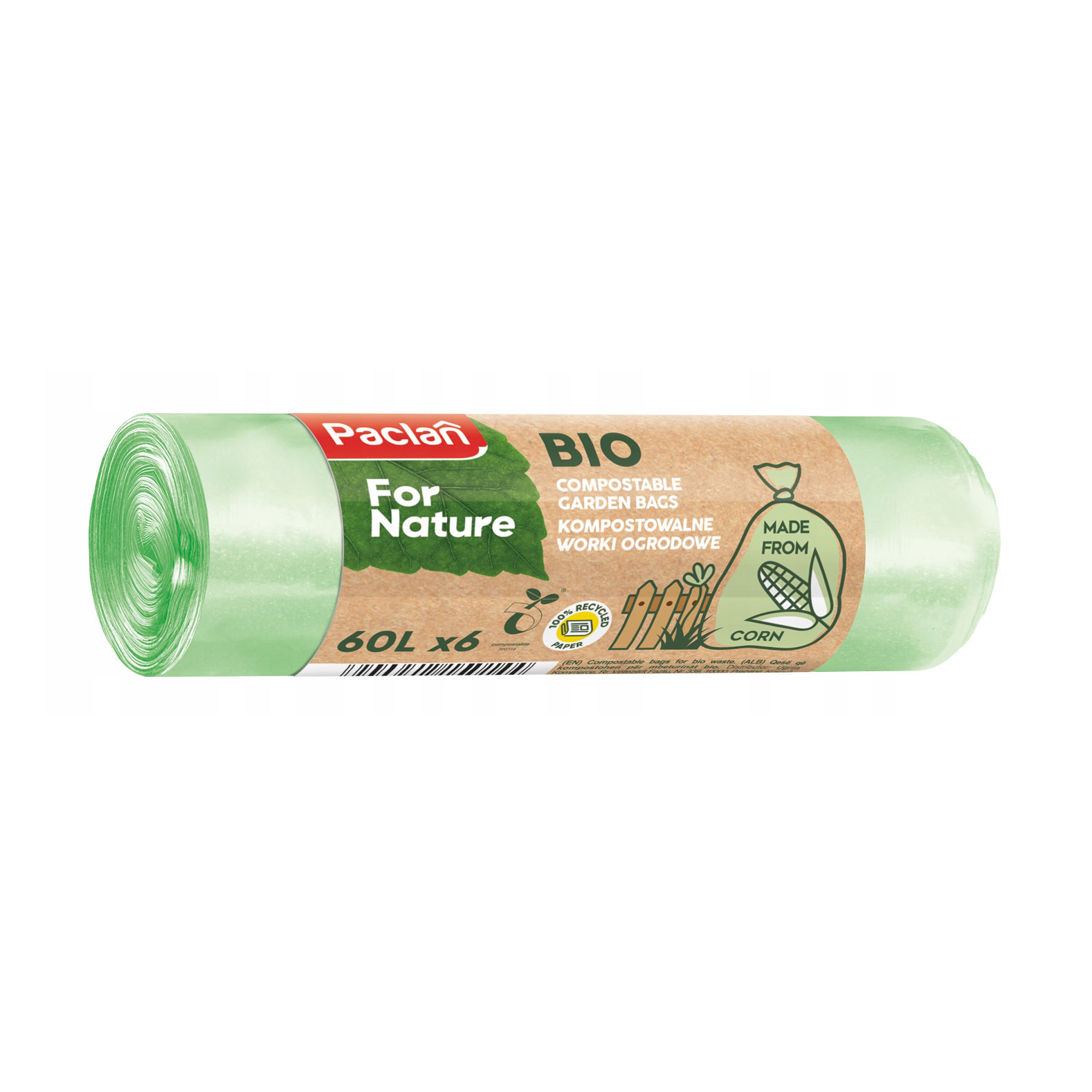Уцінка! Мішки компостовані для сміття Paclan PFN-BIO 60 л, 6 шт